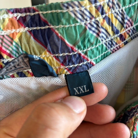 Vtg Polo Ralph Lauren Swim Trunks Colorful Plaid Mesh Lined Mens XXL 4.5” Inseam - Picture 4 of 9